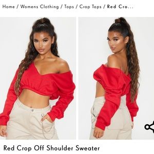 Red cropped sweater🍒
